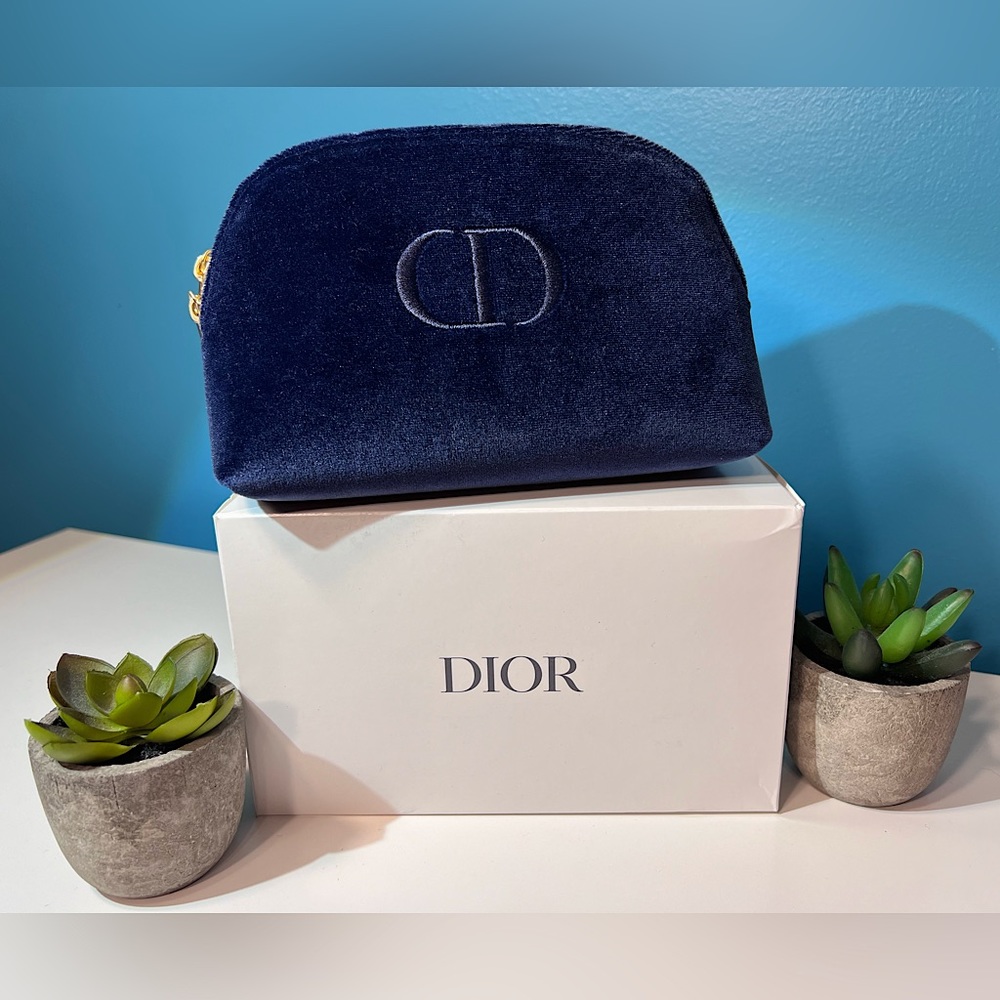 Dior Pouch Navy Velvet NWT